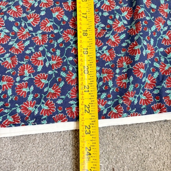 J. Crew Factory Printed Smocked-Neck Top Size XS Floral Navy Autumn High Neck - Picture 16 of 16